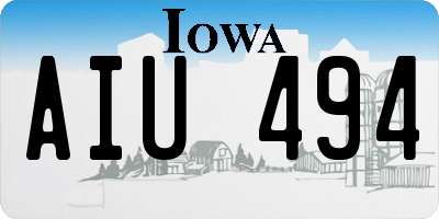 IA license plate AIU494