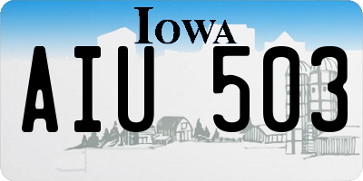 IA license plate AIU503
