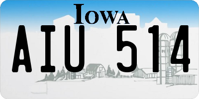 IA license plate AIU514