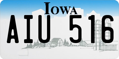 IA license plate AIU516