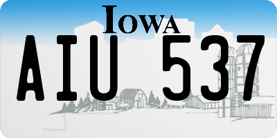 IA license plate AIU537