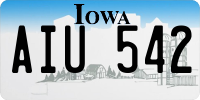 IA license plate AIU542