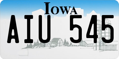IA license plate AIU545