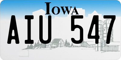 IA license plate AIU547