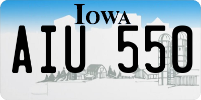 IA license plate AIU550