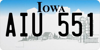 IA license plate AIU551