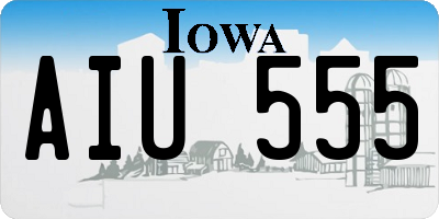 IA license plate AIU555