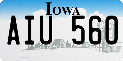 IA license plate AIU560