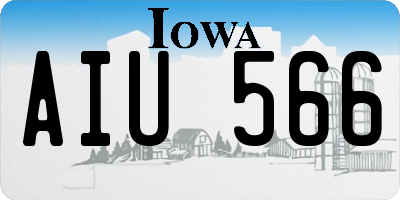 IA license plate AIU566