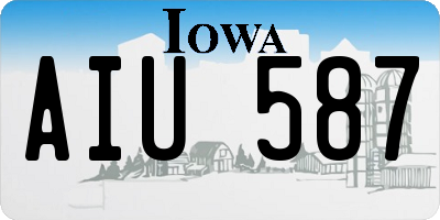 IA license plate AIU587