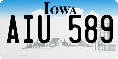 IA license plate AIU589