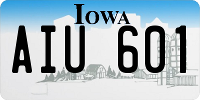 IA license plate AIU601