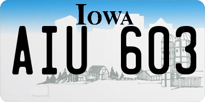 IA license plate AIU603