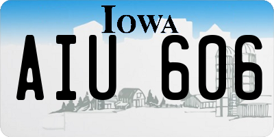 IA license plate AIU606