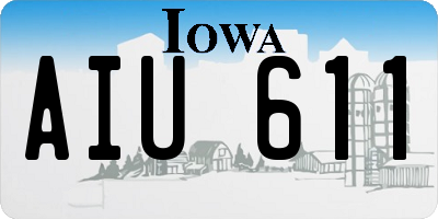 IA license plate AIU611