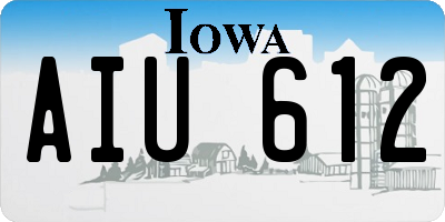 IA license plate AIU612