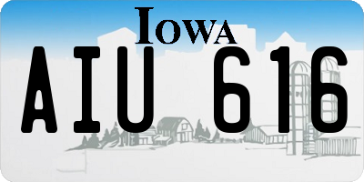 IA license plate AIU616