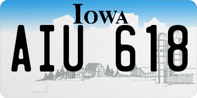 IA license plate AIU618