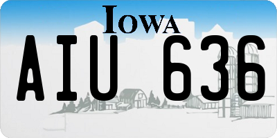 IA license plate AIU636