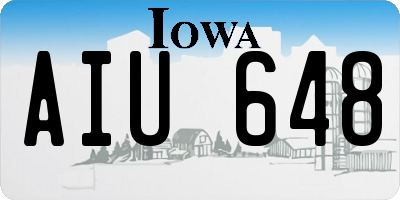 IA license plate AIU648