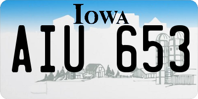 IA license plate AIU653