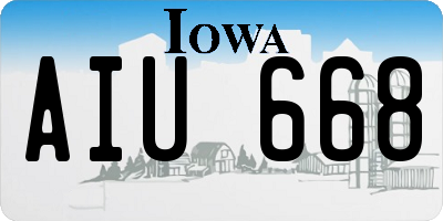 IA license plate AIU668