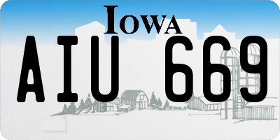 IA license plate AIU669