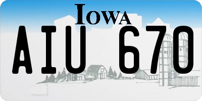 IA license plate AIU670