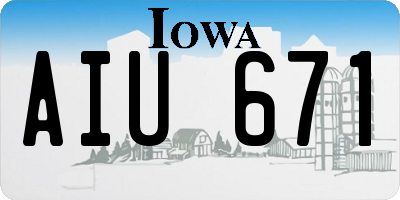 IA license plate AIU671
