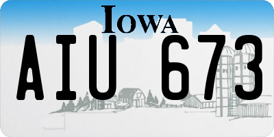 IA license plate AIU673
