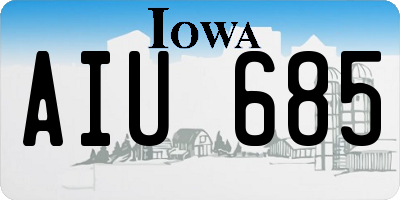 IA license plate AIU685