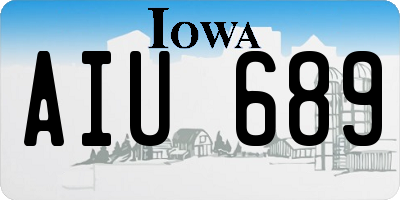 IA license plate AIU689