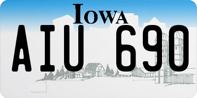IA license plate AIU690