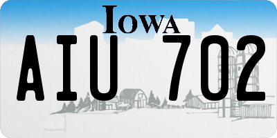 IA license plate AIU702