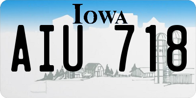 IA license plate AIU718