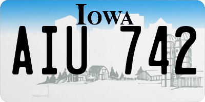 IA license plate AIU742