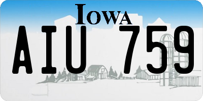 IA license plate AIU759