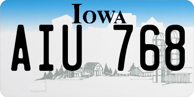 IA license plate AIU768