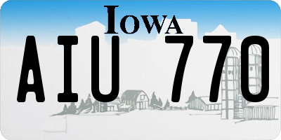 IA license plate AIU770