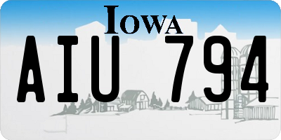 IA license plate AIU794