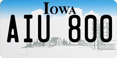 IA license plate AIU800