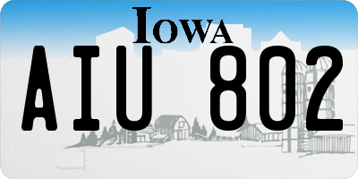IA license plate AIU802