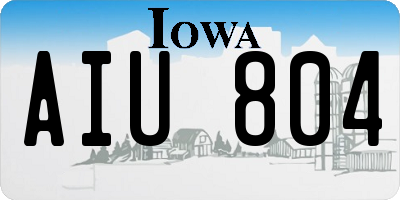 IA license plate AIU804