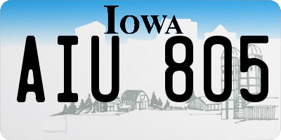 IA license plate AIU805