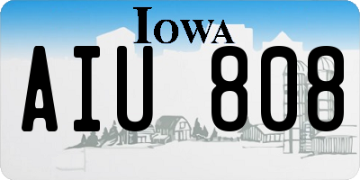 IA license plate AIU808