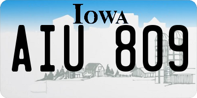 IA license plate AIU809