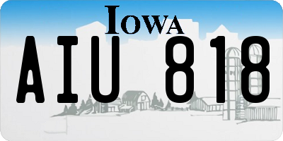 IA license plate AIU818