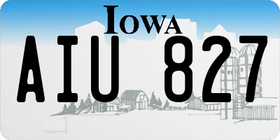 IA license plate AIU827