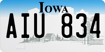IA license plate AIU834