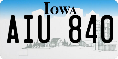 IA license plate AIU840